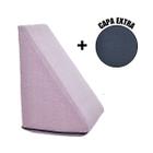 Travesseiro Triangular Encosto Anatômico Espuma Apoio Costas Repouso Leitura + Capa Extra