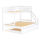 Treliche com Cama Casal Eco Madeira Maciça Branco Mobilistore