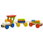 Trem de Madeira Articulado Pedagógico Educativo Colorido com Formas Geométricas