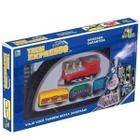 Trem expresso trenzinho com locomotiva vagoes e trilho oval - zein