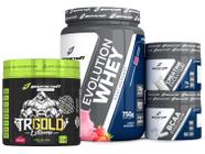 TRGold 100g + Kit Whey Creatina Bcaa Evolution Bodyaction