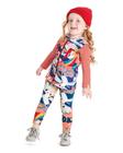 Tri Conjunto Infantil Menina Com Legging Flanelada, Blusa Manga Longa E Colete Tactel da Elian Fun