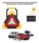 Triângulo Carro Led Luz Solar Sinalizador Emergência