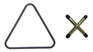 Triângulo Para Bolas De Sinuca Bilhar + Cruzeta Taco Sinuca