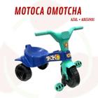Triciclo Azul Omotcha Com Adesivos Infantil Criança Velotrol