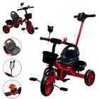 Triciclo Infantil 2 em 1 com Empurrador e Pedal Bicicleta 3 Rodas Motoca Vermelho Importway Bw311