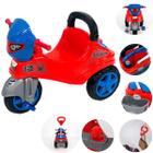 Triciclo Infantil Andador Com Pedal Carrinho Com Empurrador Haste Maral Cor VERMELHO-AZUL