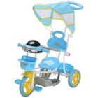 Triciclo Infantil Azul com Cobertura UV Som e Luzes Bw003 - IMPORTWAY