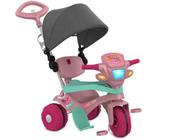 Triciclo Infantil com Capota - Passeio e Pedal - Rosa - Bandeirante + estojo Branc neve