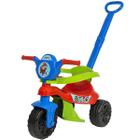 Triciclo Infantil Com Haste De Empurrar Menino Proteção Lateral Suporta Até 25kg Com Pedal Kendy Brinquedos