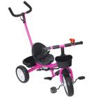 Triciclo Infantil com Haste Empurrador Pedal Motoca Velotrol 2 em 1 Brinqway BW-082RS Rosa