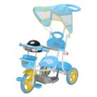 Triciclo Infantil Com Toldo 2 Em 1 Importway Luzes Música Azul