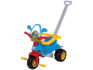 Triciclo Infantil Dino Azul com Empurrador - Cestinha Emite Sons Magic Toys