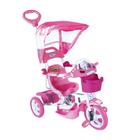 Triciclo Infantil E.T com Capota Rosa Passeio e Pedal Bel
