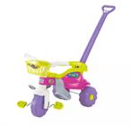 Triciclo Infantil Motoca Rosa Com Haste 2561 - Magic Toys