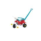 Triciclo Infantil Motoquinha Tico Tico Velotrol Azul/Vermelho Pets com Aro Magic Toys