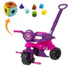 Triciclo Infantil Passeio Patrulha C/ Cubo Canina Empurrador - Kendy Brinquedos