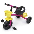 Triciclo infantil pedal e cestinha suporta até 25 kg mega compras