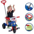 Triciclo Infantil Tatetico Azul com Empurrador e Pedal 2 em 1 - Calesita