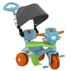 Triciclo Infantil Velotrol Azul com Capota Passeio & Pedal Bandeirante