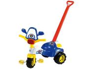 Triciclo Infatil Magic Toys Policia com Empurrador - Haste Removível Porta Objetos