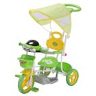 Triciclo Motoca Infantil Passeio Com Empurrador Pedal Luz Som Capota Importway Bw003 Verde