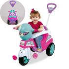 Triciclo Motoca Infantil Rosa Passeio com Empurrador e Pedal - Menina