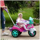 Triciclo Rosa para Passeio carrinho com Empurrador com pedal- Menina - Maral