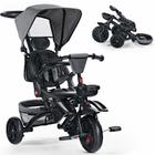 Triciclo TODEFULL Folding Kids 8 em 1 para bebês cinza de 1 a 5 anos