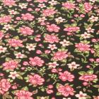 Tricoline Estampado 100% Algodão - 3m - Flores Rosa