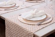 Trilho de Mesa em Jacquard 0,42x1,60 Geometrico Bege