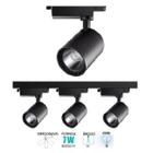 Trilho Eletrificado 1 Metro Preto Com 3 Spots Led 7W 6500K