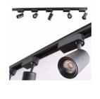 Trilho Eletrificado 4m + 7 Spot Led 7w 4000k Bivolt Preto