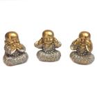 Trio buda decorativo Enfeite Resina Meditando kit com 3 modelo a escolher Budismo Sabedoria Monge Hindu Sábio Bebê Ceg