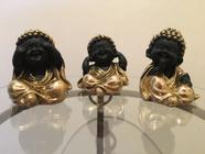Trio Budas da Sabedoria Decoração - Resina (8X8X6cm)