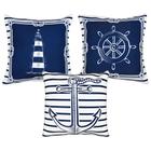 Trio Capa Almofada Marítima Timão Farol Âncora Navio 45x45