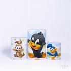 Trio Capa Cilindro 3d Festa Infantil Sublimado Veste Fácil C/elástico Looney Tunes