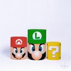 Trio Capa Cilindro 3d Festa Sublimado Veste Fácil C/elástico Mario Bros - Sublimatex