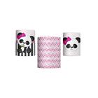 Trio Capas Cilindros Sublimado Panda Rosa Tecido Veste Fácil - Prime Decor House