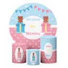 Trio Capas Cilindros Ursinho + Painel Tecido Veste Fácil