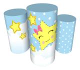 Trio Capas De Cilindro C/ Elástico Brilha Brilha Estrelinha