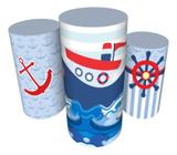 Trio Capas De Cilindro C/ Elástico Ursinho Marinheiro