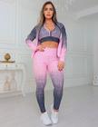 Trio Conjunto Legging Top e Casaco Bomber Roupa de Academia Fitness - Carioca Fit