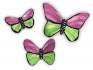 Trio de borboletas decoração casa e jardim pintado a mão