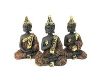 Trio De Buda Resina Mudras Atmanjali, Abhaya E Dhynana