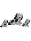 Trio de Cachorros Border Collie de porcelana miniaturas enfeite