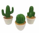 Trio De Cacto Miniatura Decoração Verde Escuro