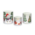 Trio De Capa Cilindro 3D - Natal Papai Noel com Pinguim Aquarela 003