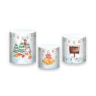 Trio De Capa Cilindro 3D - Papai Noel Cute Aquarela 026