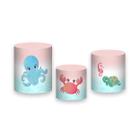 Trio De Capa Cilindro - Fundo do Mar Sereia Baby Cute 010